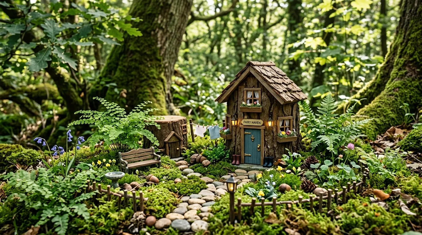 Fairy Garden With Soft Lighting Details
